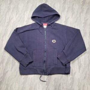 Chicago Bears Sweatshirt Womens Large Blue Zip Up Hoodie NFL‎ Reebok